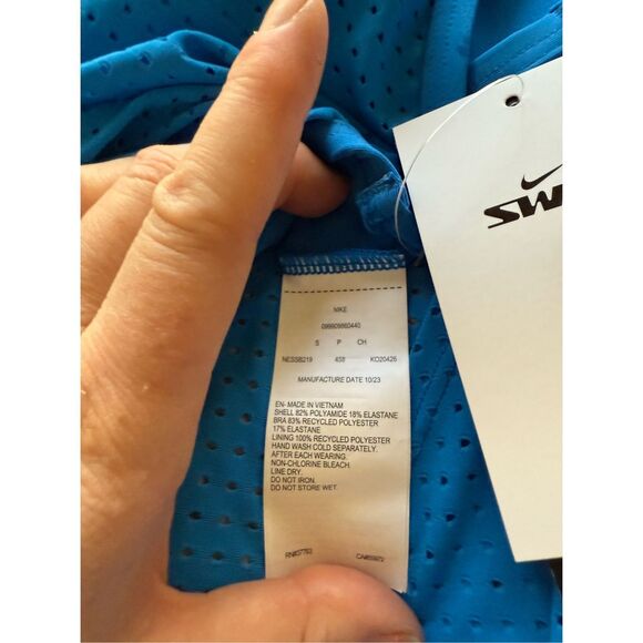 NWT-Nike Swim Essentials Women's Layered Tankini- size Medium 💙 Photo Blue - Picture 13 of 16